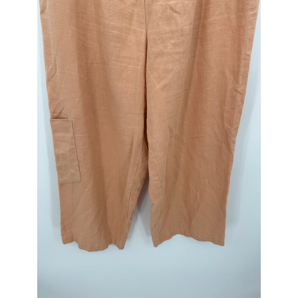 Linden Hill Womens Orange Linen Pants Size L Baggy Relaxed Fit Casual Coastal - Picture 3 of 8